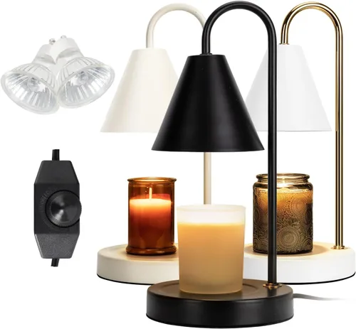 Vista 8 de Aimoptg - Lámpara calentadora de velas con temporizador, calentador eléctrico con luz regulable, derretidor de cera perfumada, sin humo, compatible