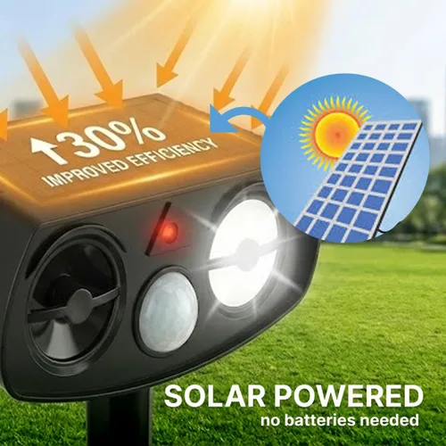 Vista 5 de AWISH Solar Ultrasonic Animal Repeller Outdoor, Motion Sensor Waterproof Pest Deterrent, Raccoon Skunk Fox Squirrel Gopher Rabbit Dog Repellent for