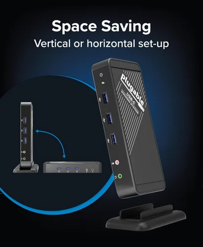 Vista 5 de Plugable Base USB-C con HDMI 4K y carga de 60 W, compatible con Thunderbolt 3/4, USB4 y USB C macOS, Windows y Chromebook Ethernet de 1 Gbps, 3 USB