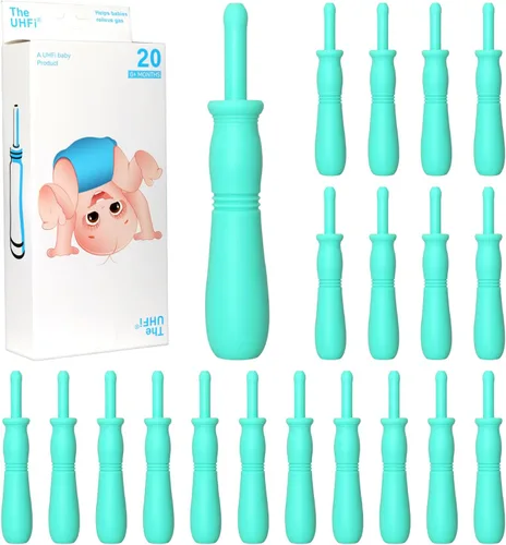 Aliviador de gases y cólicos uhfi para bebés, solución natural de 20 unidades, alivio efectivo e instantáneo de gases y estreñimiento para bebés,