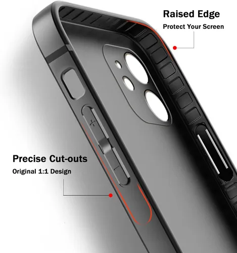 Vista 3 de TENOC Funda para teléfono compatible con iPhone 11, color negro, antihuellas, antigolpes, mate, para 6.1 pulgadas