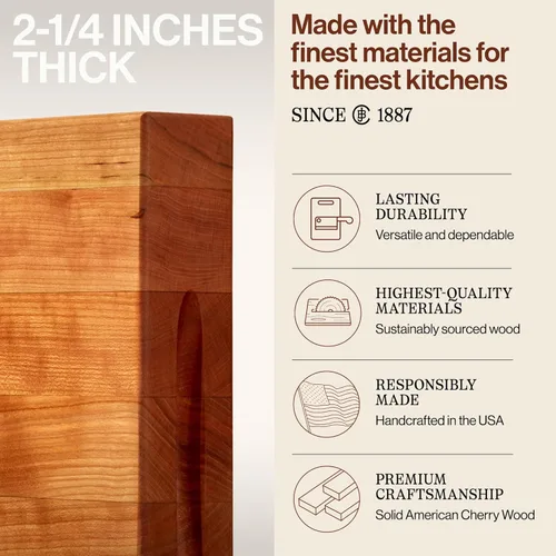 Vista 3 de John Boos Serie RA-Board Tabla de Cortar Rectangular de Madera de Arce 18"x12" – 2.25" de Grosor, Bloque de Carnicero Reversible de 15 lb con Veta