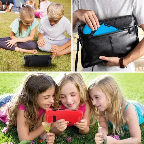 Vista 7 de FINTIE Funda de silicona compatible con Nintendo Switch - Suave antideslizante a prueba de golpes Funda protectora con diseño de agarre ergonómico