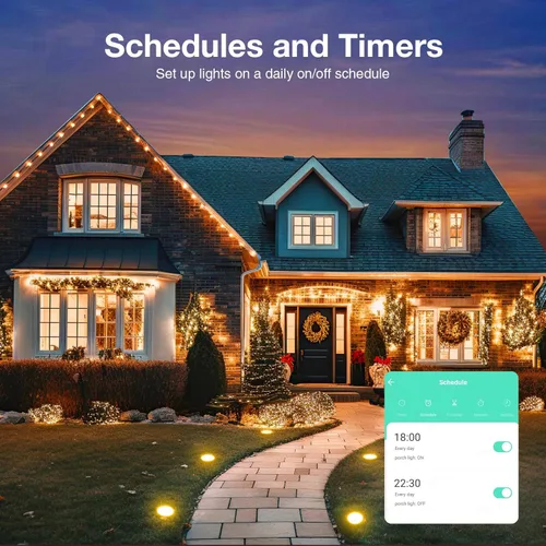Vista 5 de GHome Smart - Enchufe inteligente para exteriores, enchufe Wi-Fi inteligente para el hogar con 2 tomas, resistencia a la intemperie IP64, compatible