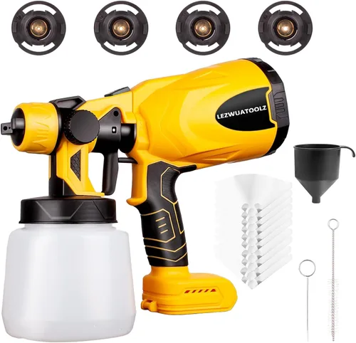 Pulverizador de pintura inalámbrico sin aire para batería Dewalt de 20 V MAX (solo herramienta) HVLP con motor sin escobillas de 800 W, 4 boquillas