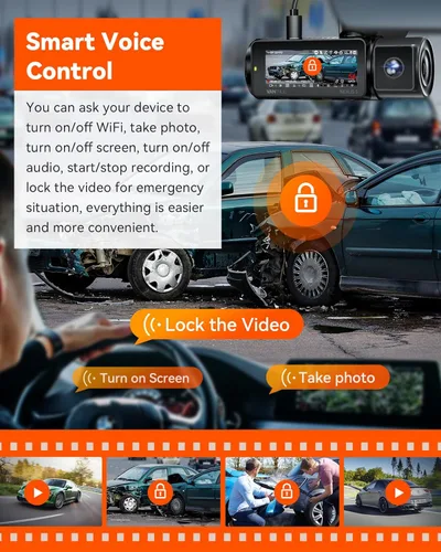 Vista 8 de Vantrue N5 4 Channel WiFi 360° All Sides Dash Cam, STARVIS 2, IR Night Vision, 2.7K+1080P*3 Front Rear Inside Dashcam, Voice Control, GPS, 24 Hours