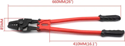 Vista 3 de HTTMT - Herramienta de prensado de cuerda de alambre 24" Hand Swager Crimper Compatible con mangas de aluminio de cobre de 116"- 316" PN