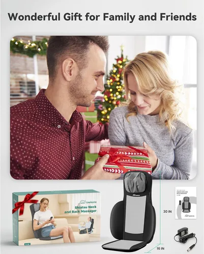 Vista 9 de Snailax Almohada Completa de Masaje para Silla, Masajeador de Cuello y Espalda con Calor, 4D Shiatsu Personalizable, Masaje Punto, Rodillo