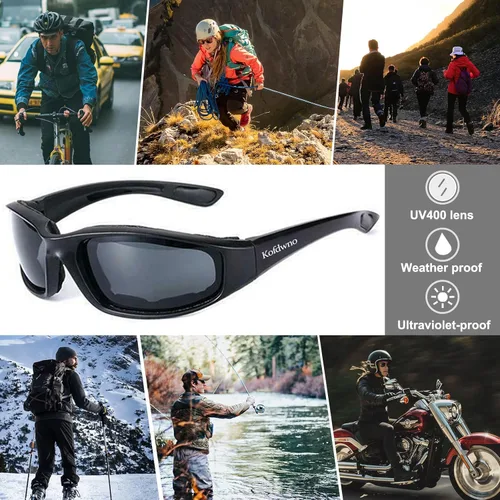 Vista 2 de (3 PCS) Gafas para Montar Motocicleta con Almohadillas de Espuma, Gafas Protectoras con Protección UV Anti-Viento A Prueba de Polvo, Gafas de Sol
