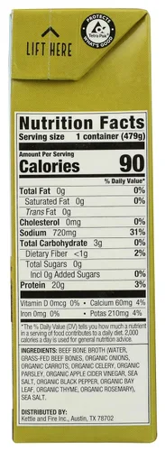 Vista 2 de Kettle & Fire Caldo de hueso de carne de agricultura regenerativa, 16.9 oz