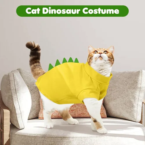 Vista 5 de DENTRUN Sphynx - Camisa de gato con forma de dinosaurio y camiseta de Negro