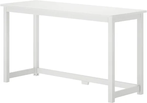 Vista 4 de Plank+Beam Escritorio de madera maciza, escritorio simple para dormitorio, escritorio de estudio de oficina en casa, 55.25 pulgadas, blanco