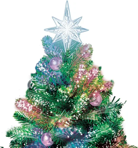 Vista 2 de The Bradford Exchange Thomas Kinkade Holiday Sparkle - Árbol de Navidad de fibra óptica que cambia