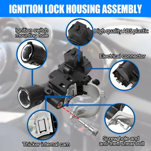 Vista 6 de 989-019 Carcasa de cerradura de encendido Compatible con Ford Escape 2008-2012 Focus 2008-11 Compatible con Mazda Tribute 2008-11 Compatible