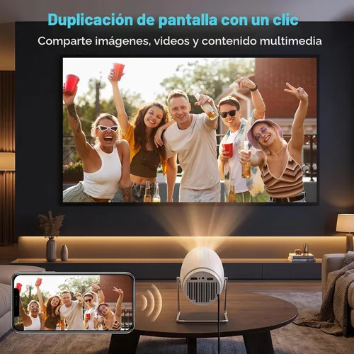 Vista 8 de 【Aplicaciones integradas】Mini proyector con WiFi y Bluetooth, proyector portátil de soporte 1080P 4K, proyector de películas para dormitorio Blanco