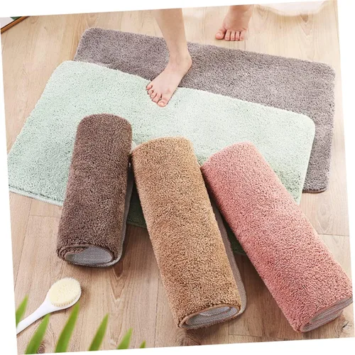 Vista 2 de Plush Water Absorbent Carpet Mat Skid Resistant Floor Rug for Bathroom Bedroom and Living Room Coffee