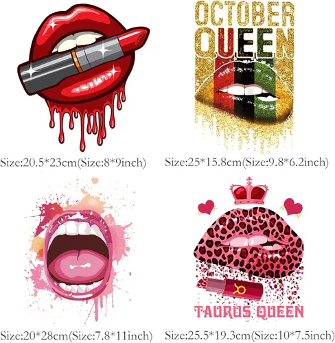 Vista 2 de 4 parches de labios grandes con estampado de leopardo para ropa, calcomanías térmicas de transferencia de calor, bricolaje, camisetas lavables