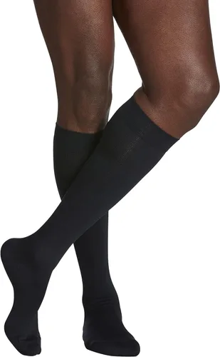 Vista 5 de SIGVARIS Calcetines altos de pantorrilla con punta cerrada de microfibra 820 para hombre 20-30mmHg, Negro
