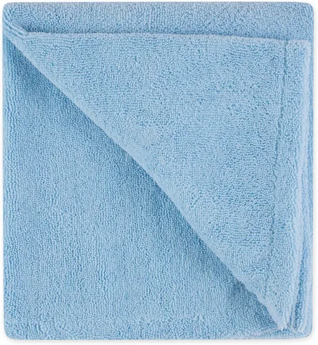 Vista 3 de Bone Dry Pet Drying Collection - Toalla de microfibra bordada para mascotas, XL, 41 x 23.5 pulgadas, color celeste con huella de hueso negra
