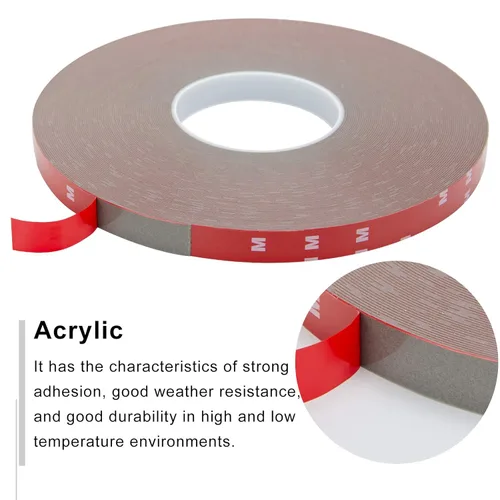 Vista 4 de MYFAMIREA Cinta adhesiva de doble cara de 0.39 pulgadas x 108 pies, resistente al agua, cinta de espuma multiusos para tiras de luces LED