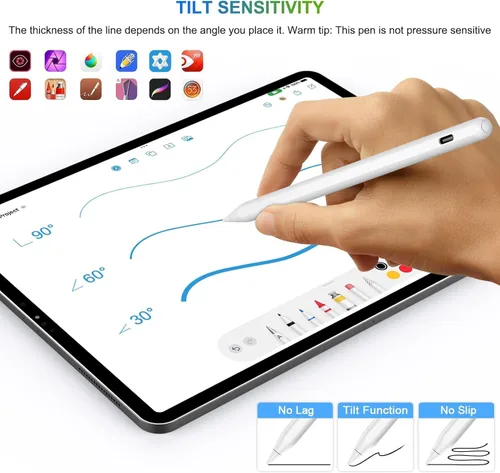 Vista 4 de Lápiz de 2ª generación para iPad: carga inalámbrica magnética (Air 4/5, Mini 6, Pro 11/12.9 pulgadas 2018-2023) + carga rápida USB-C - Lápiz óptico
