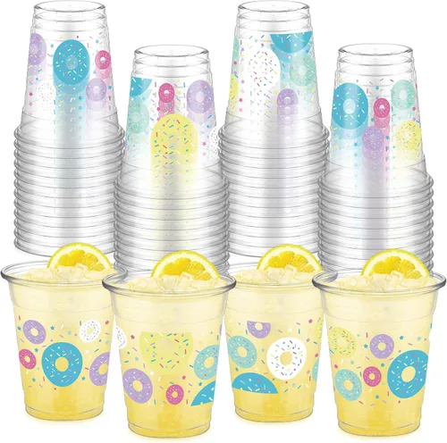 Vista 14 de FoldTier 50 Piezas Vasos de los Años 50 de 12 oz Plástico Vasos Regreso a los Años 50 Vasos Transparentes Desechables de los Años 50 Vasos Temáticos