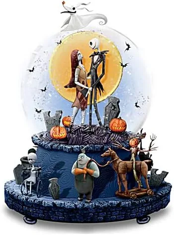 Vista 4 de The Bradford Exchange The Nightmare Before Christmas Musical Glitter Globe with Rotating Base