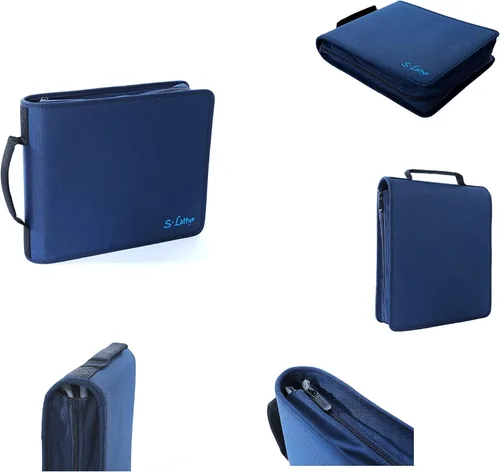 Vista 9 de Estuche de almacenamiento para DVD y CD con páginas de portada de título extra anchas para discos de audio musical de películas Blu Ray