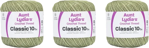 Vista 5 de Aunt Lydia Classic Crochet - Paquete de 3 unidades de 350y/1,049.9 ft - Blanco Antiguo