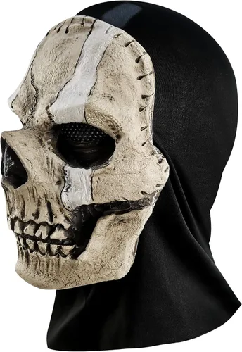 Máscara facial de calavera fantasma, todo de látex, unisex, resistente al viento, máscara de esquí para motocicleta Multicolored1