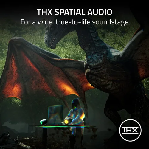 Vista 3 de Razer Nommo V2 X - Altavoces para juegos de PC de rango completo 2.0: THX Spatial Audio - Puertos de graves orientados hacia atrás - Dos