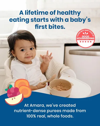 Vista 4 de Amara - Alimentos orgánicos para bebés - Etapa 2 - Papa de col rizada - Cereal para bebés para mezclar con leche materna, agua o fórmula infantil