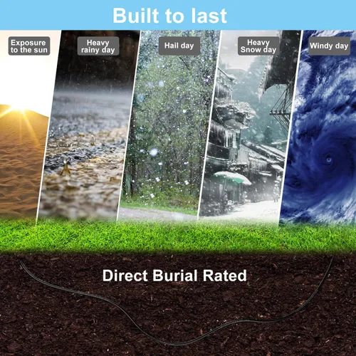 Vista 5 de Cable Ethernet Cat6 para exteriores de 10 pies, blindado a tierra resistente a los rayos UV, impermeable, cable de red enterrable compatible