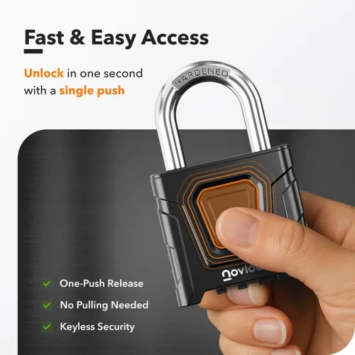 Vista 5 de Candado de combinación para exteriores, resistente, grande, resistente a la intemperie con código, para puertas, vallas, cobertizos, taquillas