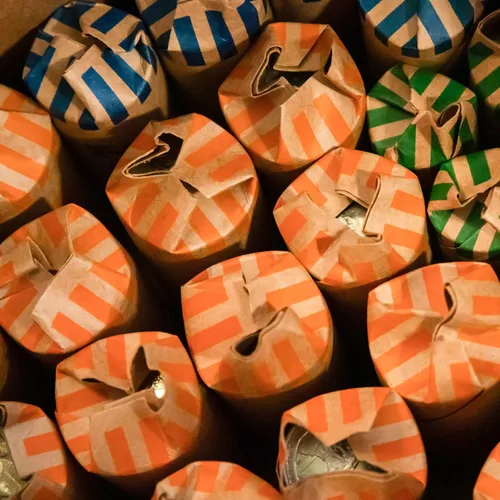 Vista 5 de Ribao - Envoltorios para monedas, paquete surtido de 400 unidades, rayas planas, 100 unidades de cada uno de níqueles, monedas de diez centavos