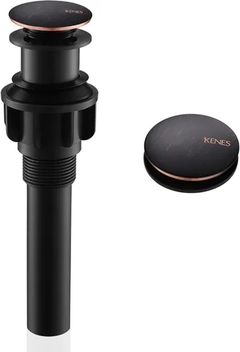 Vista 18 de KENES Conjunto de tapón de drenaje para lavabo de baño con varilla de elevación, drenaje de lavabo de níquel cepillado con desbordamiento, conjunto