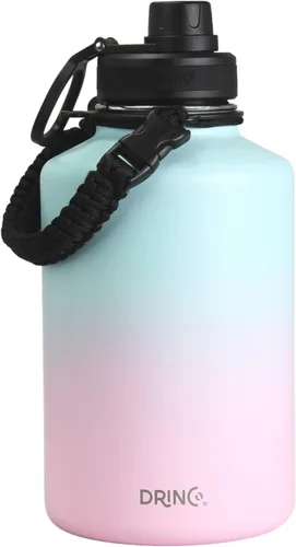 Vista 13 de Drinco - Botella de agua de acero inoxidable con boquilla, tapa aislada al vacío, botella de agua de doble pared, de boca ancha