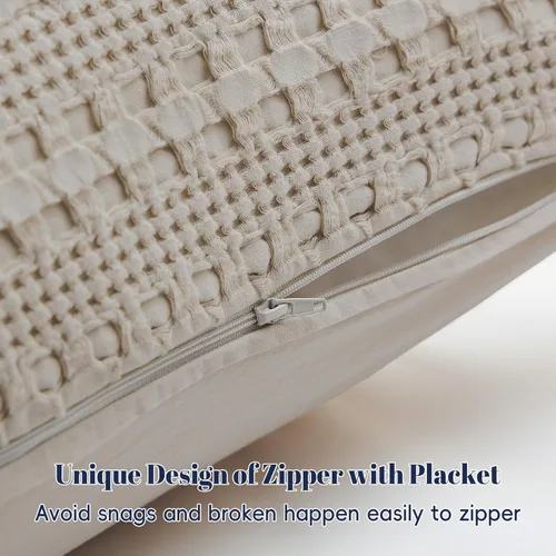 Vista 82 de PHF - Fundas de almohada 100% algodón con tejido gofre europeo, 26 x 26 pulgadas, 2 unidades para decoración elegante del hogar, para cama, sin