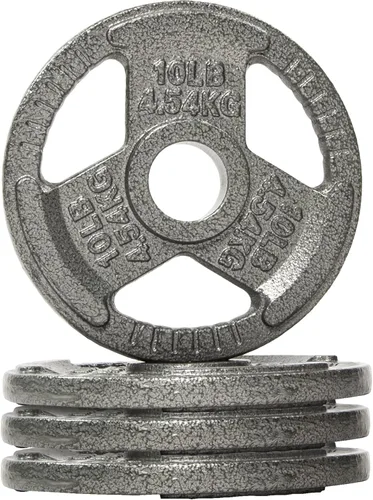 Vista 9 de Fitvids 2 Inch Olympic Barbell Weight Plates, 2.5 LB to 45 LB Plates for Home Gym Strength Training, Triple-handle Design