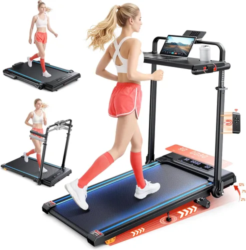 Caminadora con inclinación, 2.75/3.0 HP para debajo del escritorio, con pantalla LED, control remoto y aplicación, capacidad máxima de 286/330