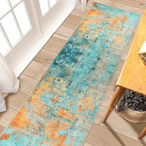 Vista 17 de famibay Alfombra de pasillo de 2 x 10, moderna para pasillos, antideslizante, alfombras de cocina lavables, alfombra de pasillo suave abstracta