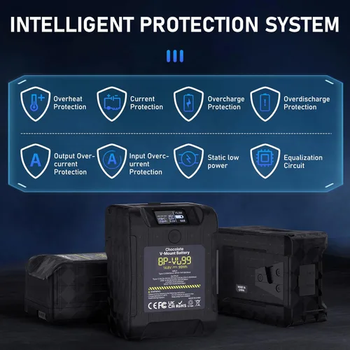 Vista 7 de V Mount Battery, Ulanzi VL99 6700mAh 99Wh 14.8V Mini V-Lock Battery Support 65W PD USB-C Fast Charger, with 2*D-TAP, USB-A, DC Port, for Sony Video