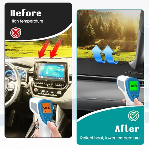 Vista 481 de FIILINES - Cubierta para tablero, accesorio para tablero de malla antideslizante, parasol sin reflejos y protector compatible con Toyota Tundra