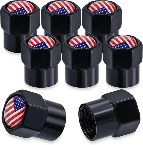 Vista 43 de 4 piezas de tapas coloridas para válvulas de neumático, tapas universales de aleación de aluminio estilo bala pulidas para válvulas de neumático