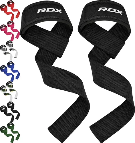 Vista 17 de RDX - Correas de elevación para levantamiento de pesas – Correa de muñeca de gimnasio resistente 100% algodón con acolchado de neopreno de 5 mm