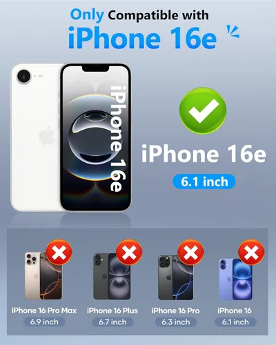 Vista 2 de ATATOO Funda tipo cartera para iPhone 16e, tarjetero integrado (3-5 tarjetas) bloqueo RFID y cubierta de cámara deslizante, protección de grado