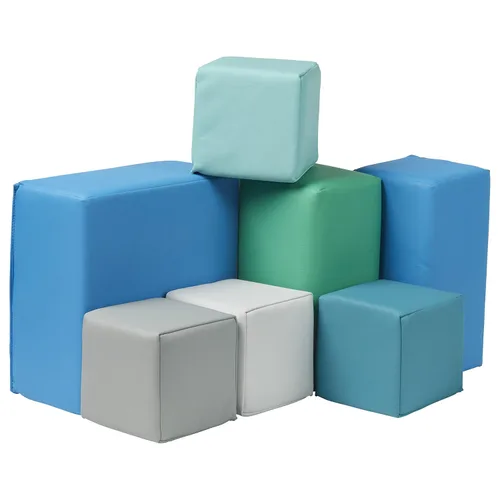 ECR4Kids SoftZone - Bloques de construcción de espuma para niños, juego para principiantes, contemporáneo, 7 piezas