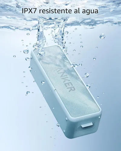 Vista 2 de Anker Soundcore 2 Altavoz Bluetooth portátil con sonido estéreo, Bluetooth 5, Bassup, IPX7 impermeable, 24 horas de reproducción, inalámbrico