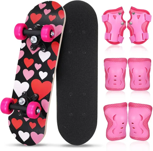 Vista 19 de Honoson Juego de 7 piezas de rodilleras, coderas y muñequeras para patinetas para principiantes y niños pequeños
