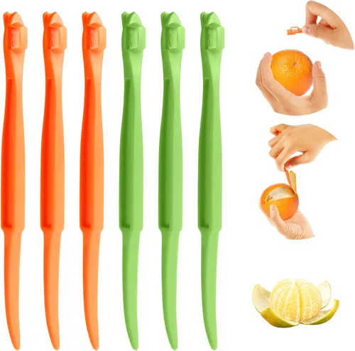 Mabor 6 unids herramienta de pelador de naranja de plástico cítrico limón Peeler naranja palo de fruta herramienta de pelar para pomelo naranja